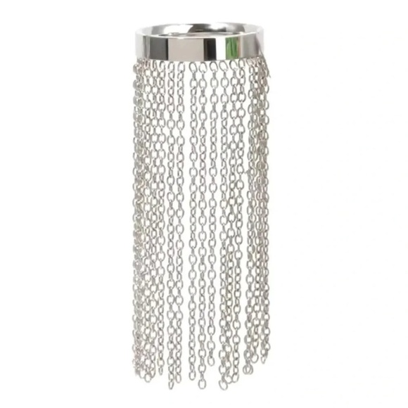 Anthropologie Metallic Chain Tassel Stainless Steel Waterproof Ring - Picture 6 of 15